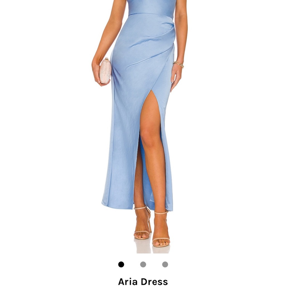 Significant Other Aria satin maxi dress gown blue size 2 NWOT.